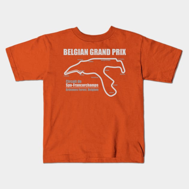 Belgian Grand Prix DS Kids T-Shirt by Chicanery